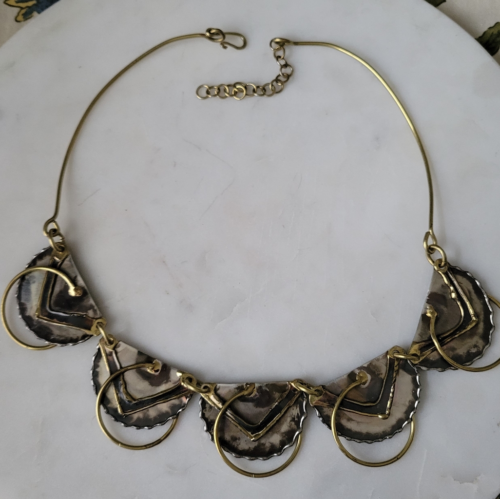 Vintage Brutalist Necklace Handmade